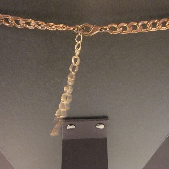 Howlite (Faux Turquoise) and Goldtone With Rhinestone Bib Statement Necklace - Picture 4 of 7